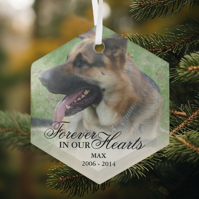 Photo Memorial Christmas Glass Ornament (Creator Uploaded)