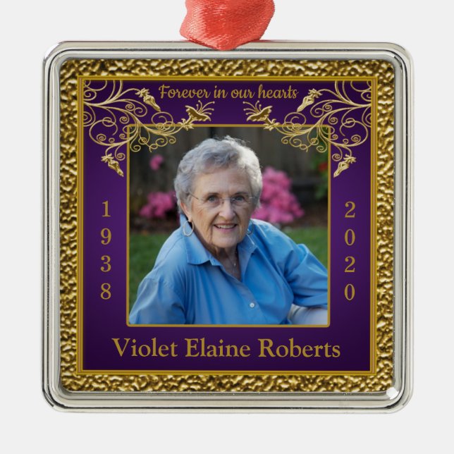 Photo Memorial Christmas Keepsake Ornament (Front)