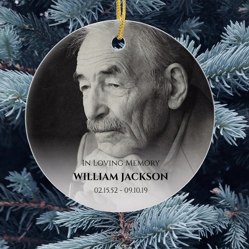 Photo Memorial Christmas Tree Ceramic Ornament