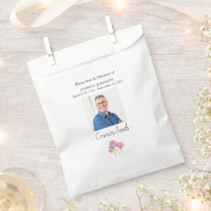 Photo Memorial Cosmos Seed Funeral Favor Bag