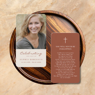 Photo Memorial Cream Terracotta Prayer Card