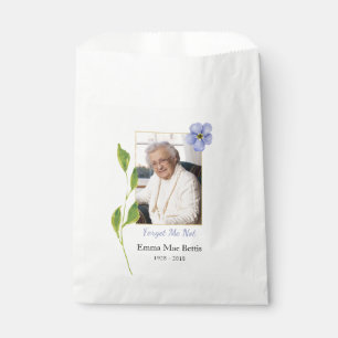 Photo Memorial Favor Bag with blue Forget me Not