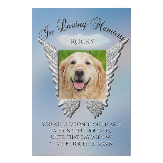 Photo Memorial for Pets Faux Canvas Print (Front)