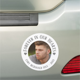 Photo Memorial, Forever in Our Hearts Car Magnet