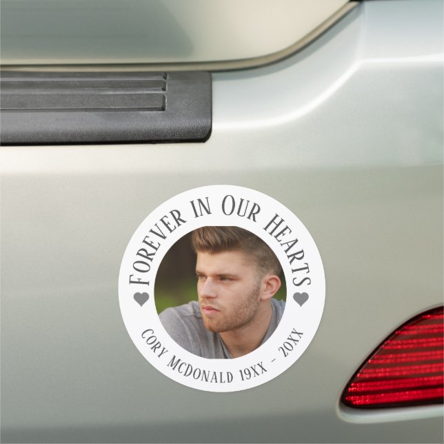 Photo Memorial, Forever in Our Hearts Car Magnet (In Situ)