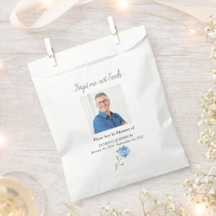 Photo Memorial Forget me not Seed Funeral Favor Bag