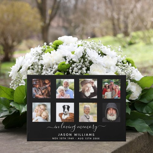 Photo memorial funeral in loving memory black guest book