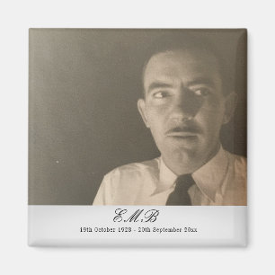 Photo Memorial Funeral Monogram Magnet