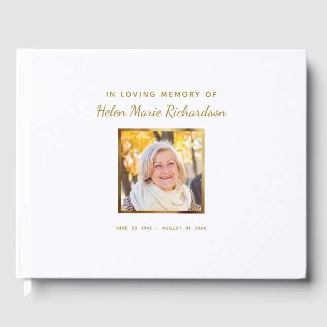 Photo Memorial Funeral Service Celebration of Life Guest Book (Front)