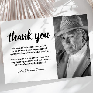 Photo Memorial Funeral Thank You Card