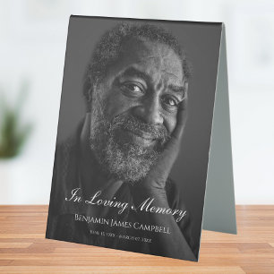 Photo Memorial Funeral Tribute Table Tent