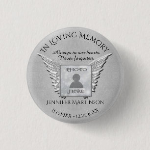Photo Memorial in Loving Memory Button