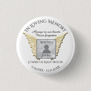 Photo Memorial in Loving Memory Button