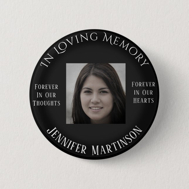 Photo Memorial In Loving Memory Button (Front)