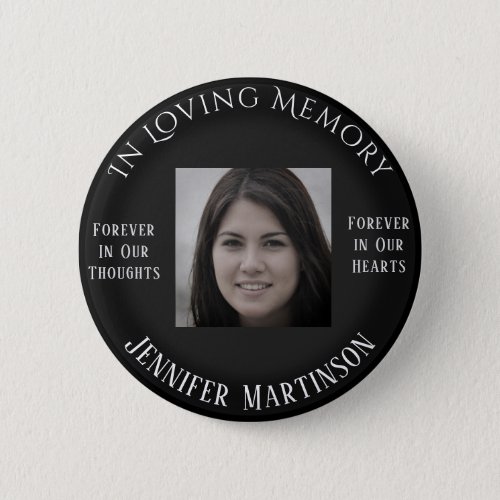 Photo Memorial In Loving Memory Button
