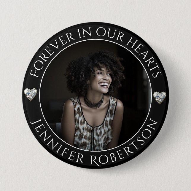 Photo Memorial In Loving Memory Button (Front)