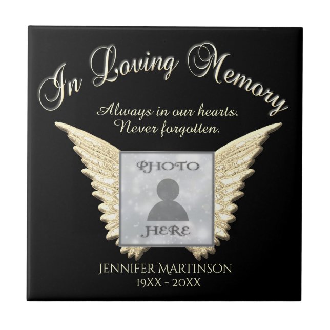 Photo Memorial in Loving Memory Ceramic Tile (Front)