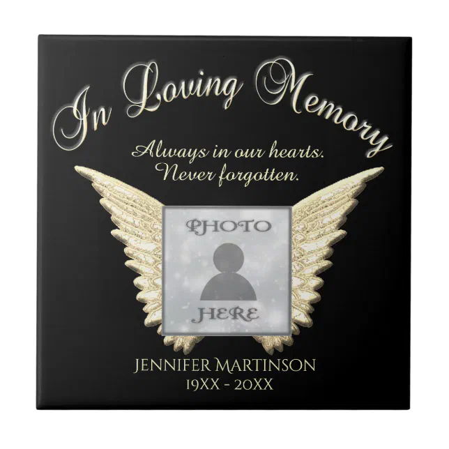 Photo Memorial in Loving Memory Ceramic Tile | Zazzle