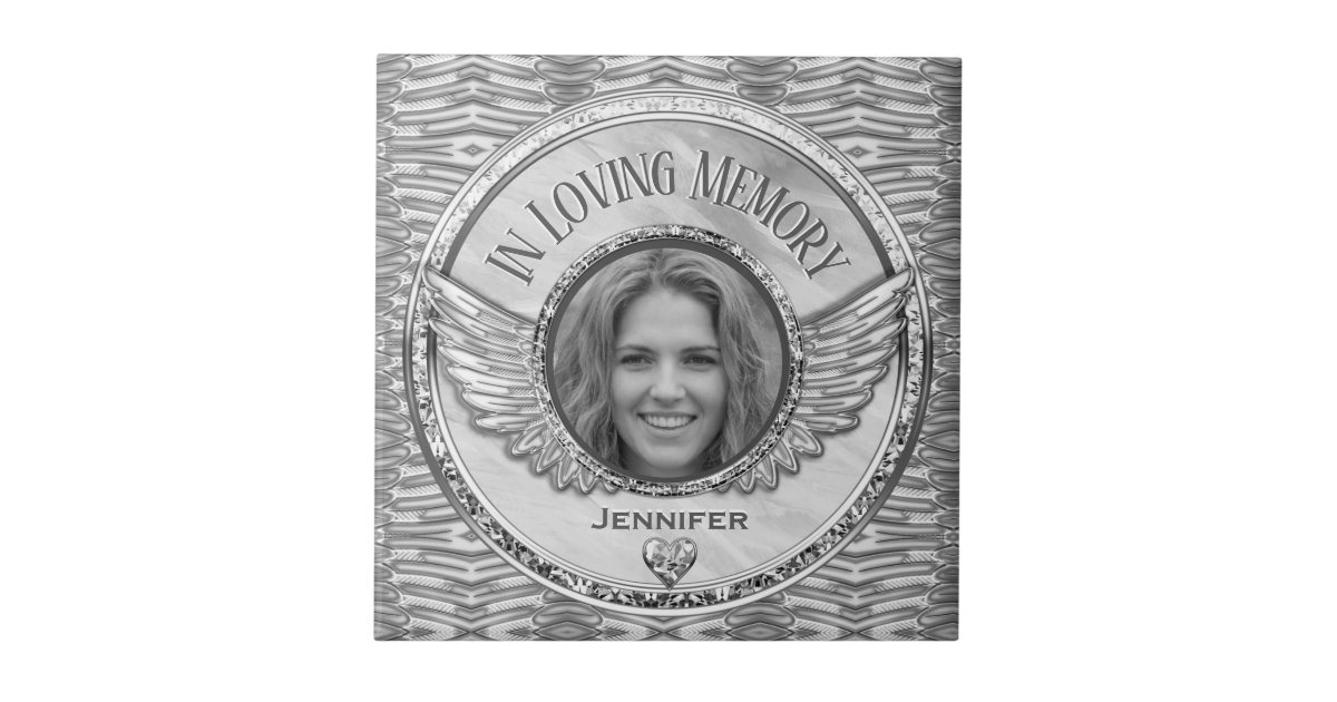 Photo Memorial in Loving Memory Ceramic Tile | Zazzle