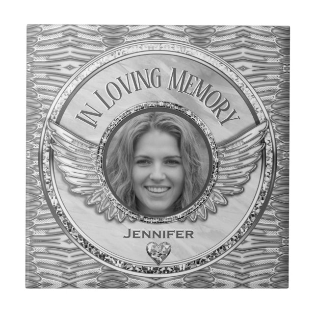 Photo Memorial in Loving Memory Ceramic Tile (Front)