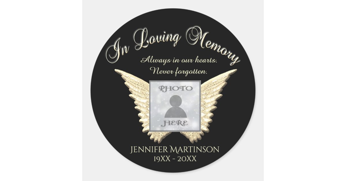 Photo Memorial in Loving Memory Classic Round Sticker | Zazzle
