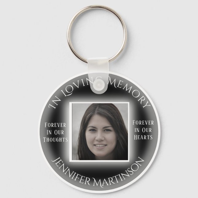 Photo Memorial in Loving Memory Keychain (Front)