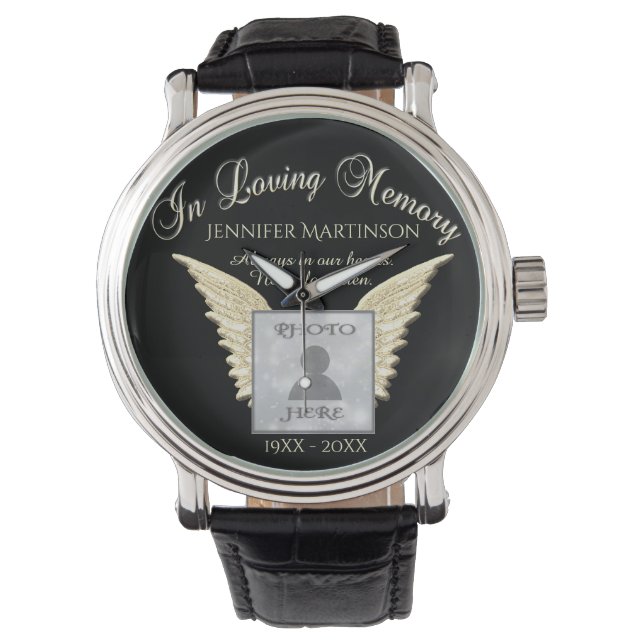Photo Memorial in Loving Memory Keychain Watch (Front)