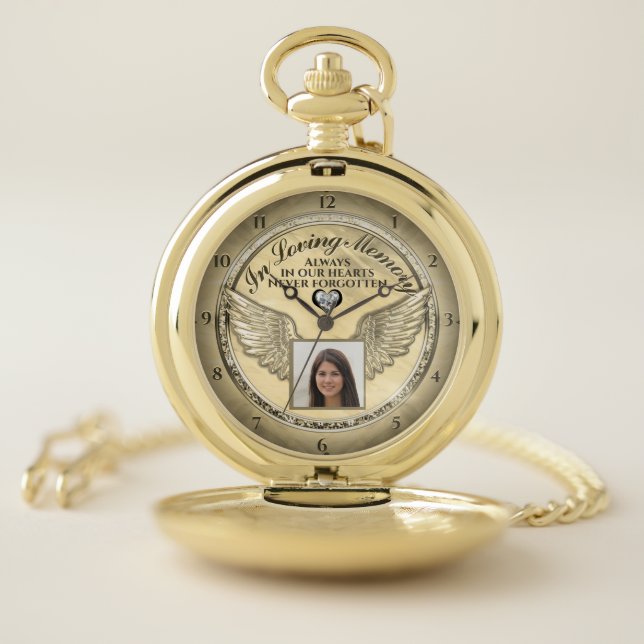 Photo Memorial in Loving Memory Pocket Watch (Inside)