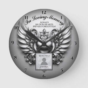 Photo Memorial in Loving Memory Round Clock