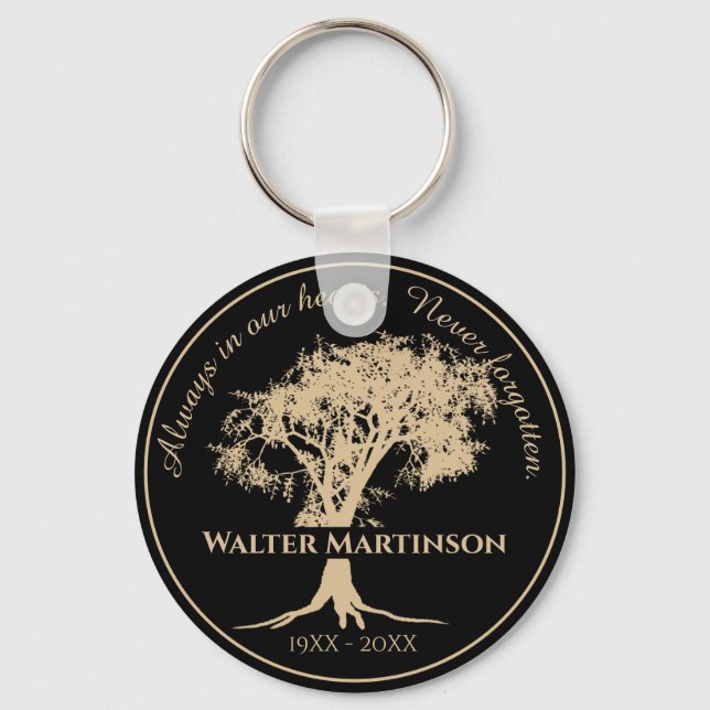 Photo Memorial in Loving Memory Tree Keychain (Front)