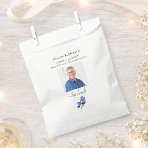 Photo Memorial Iris Seed Funeral Favor Bag