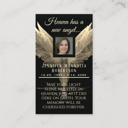 Photo Memorial Keepsake Business Card