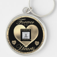 Photo Memorial Keychain with Hearts