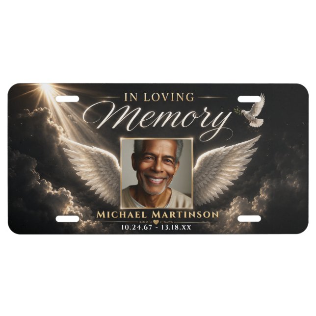 Photo Memorial  License Plate (Front)