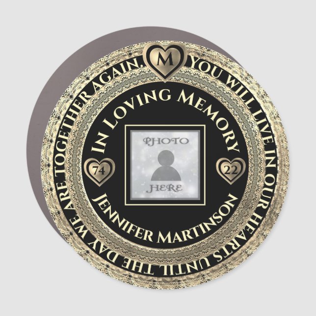 Photo Memorial Loving Memory Car Magnet (Front)