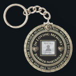 Photo Memorial Loving Memory Keychain<br><div class="desc">Add a photo,  name and dates to make a cherished keepsake with this gold and hearts design.</div>