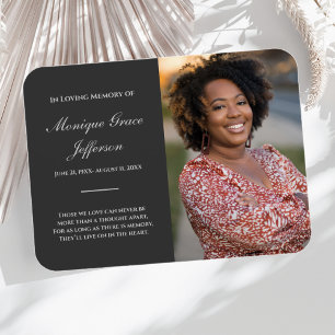 Photo Memorial Magnet Funeral Charcoal Gray