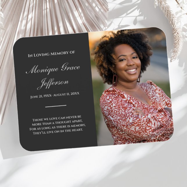 Photo Memorial Magnet Funeral Charcoal Gray (Photo Memorial Magnet)