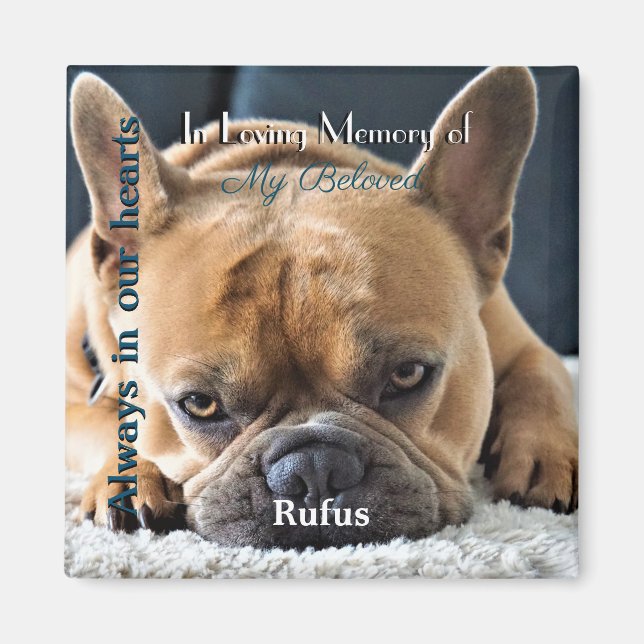 Photo Memorial Magnet with text - (Front)