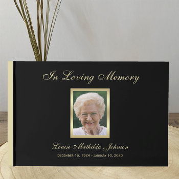 Photo Memorial Or Funeral Guest Book by sympathythankyou at Zazzle