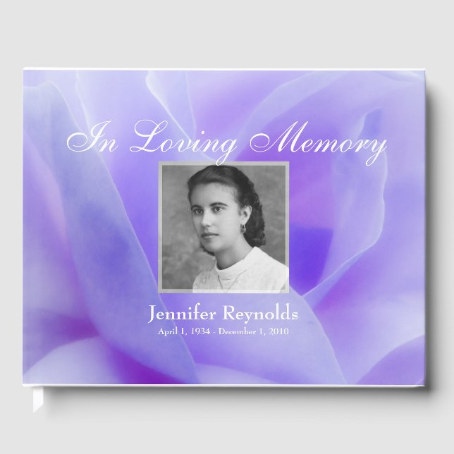 Photo Memorial or Funeral Guestbook (Front)