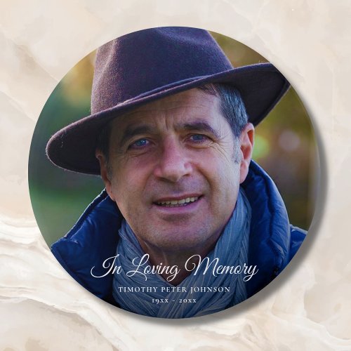 Photo Memorial or Funeral Tribute Keepsake Button