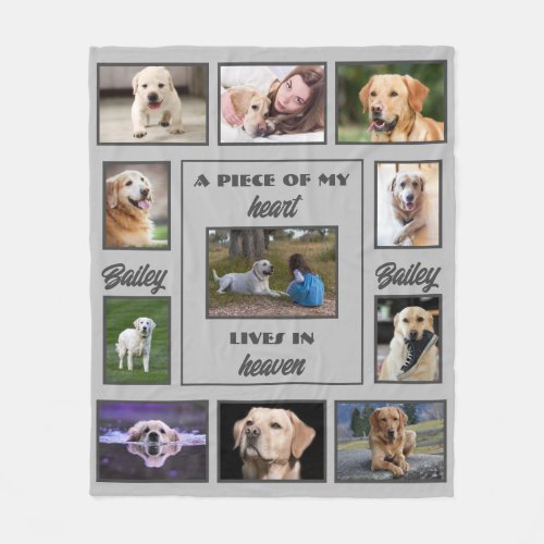 Photo Memorial Pet Blanket with Sentiment and Name