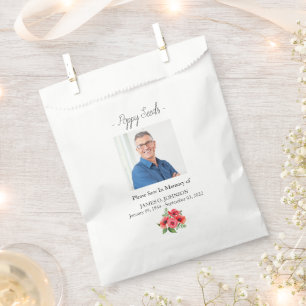 Photo Memorial Poppy Seed Funeral Favor Bag