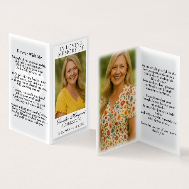 Photo Memorial Prayer Card  (Inside and Outside)