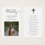 Photo Memorial Prayer Cards Photo Memorial Prayer Cards