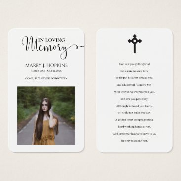 Photo Memorial Prayer Cards