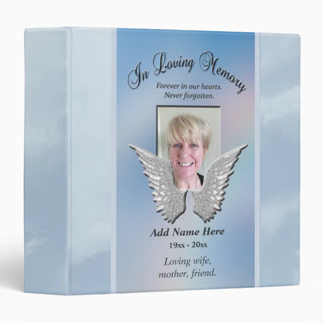Photo Memorial Remembrance 3 Ring Binder | Zazzle