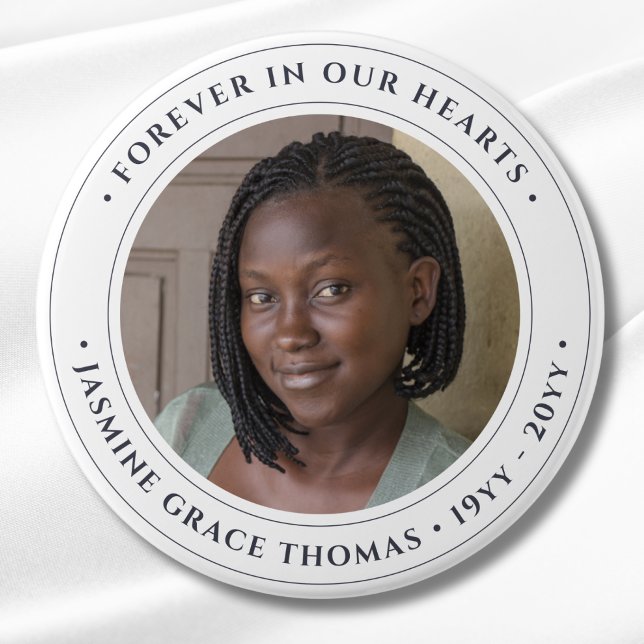 Photo Memorial Remembrance Tribute Button (Photo Memorial Button)