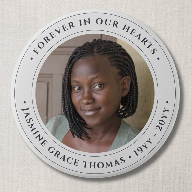 Photo Memorial Remembrance Tribute Button (Photo Memorial Button)